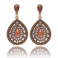 Boucle doreille diamant bohème goutte deau Strass Shiny Ear Drop pour les femmes