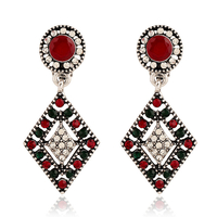 Boucle doreille goutte africaine Hallow Rhineston oreille rétro brillant boucles doreilles pour les femmes