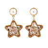 Boucle doreille étoile coquillage bohème Drop strass boucles doreilles pour les femmes Style de plage
