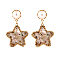 Boucle doreille étoile coquillage bohème Drop strass boucles doreilles pour les femmes Style de plage