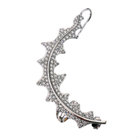 Boucles doreilles de luxe en argent sterling 925 feuille pleine zircone oreille manchette piercing boucles dor