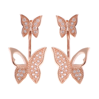 Boucles dOreilles En Argent 925 Boucles dOreilles En Or Rose 925 Boucles dOreilles Piercing Papillon Zirc