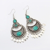 Boucles doreilles ethniques creux mode boucles doreilles creuses rétro longue feuille dalliage boucles d&