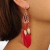 Boucles doreilles goutte de plume bohème style long glands boucle doreille rétro femmes oreille baisse