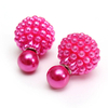 Boucles doreilles élégantes à double face avec perles,  clous doreille à billes pour femmes