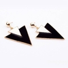 Boucles dOreilles Pendantes à Double Triangle en alliage de Triangle Noir Blanc Géométrie