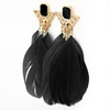 Boucles Doreilles Plumes Doie Triangle Plaqué Or Femme Bijoux