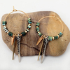 Boucles doreilles texture de minerai vert africain Boucles doreilles pendantes géométriques pour femmes