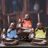 Bouddha Backflow Encens Cône Brûleur Titulaire Bouddhiste Moine Zazen Maison Parfum Refoulement Encensoir Décor