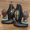 Bouddha Backflow Encens Cône Coil Brûleur Titulaire Bouddhiste Moine Zazen Fragrant Fumée Encombrement Encensoir