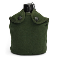 Bouteille deau de camping tactique en plein air avec couvercle vert en aluminium