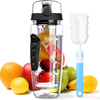 Bouteille deau dinfuseur de fruits de sport de 1L avec deux poignées antidérapantes bouteille deau à couv