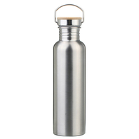 Bouteille deau portable en acier inoxydable couvercle en bambou flacons de sport étanche voyage cyclisme 1000 ML bo