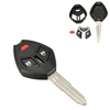 Bouton 3 voiture clé affaire shell distant logement fob w lame pour mitsubishi outlander