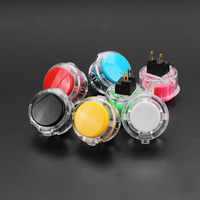 Bouton de carte transparent 30MM cristal petit bouton poussoir de jeu darcade circulaire