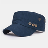 Bouton de coton unisexe décoration couleur unie décontracté bref chapeau militaire chapeau plat chapeau à visière