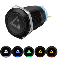 Bouton poussoir de 19mm 12V LED sur le commutateur de signal davertissement de danger pour bateau de camion de voit