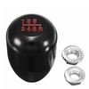 Bouton de changement de vitesse de voiture en aluminium noir de 6 vitesses de type-R et adaptateur fileté 8 / 10MM