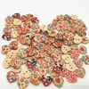 Bouton en bois de forme de coeur de 100 PCS mélangé 2 trous Boutons de couture faits à la main denfants naturels de