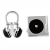Boutons de manchette stéréo CD avec écouteurs unisex