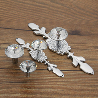 Boutons de poignée de tirage darmoire de tiroir de garde-robe en cristal de diamant de verre