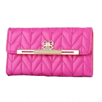 Bowknot bascule fente pour carte étui portefeuille pour Samsung N9000 Galaxy de note3