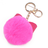 Bowknot boule de fourrure moelleux élégant sac à main charme voiture porte-clés porte-clés