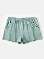 Boxers confortables de poche de taille élastique de sous-vêtements de couleur unie pour hommes en coton