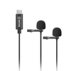 BOYA BY-M3D Double Microphone Lavalier Omnidirectionnel Numérique Clip-on Revers Micro pour USB Type-C Smartphone Androi