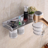 BR-31 Support de rangement suspendu pour salle de bain avec support de serviette à rotation à 360 degrés