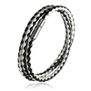 Bracelet à boucle magnétique fait main en cuir tressé en acier inoxydable