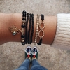 Bracelet à plusieurs couches avec bracelet tissé à la mode pour femmes