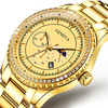 Bracelet de calendrier en acier inoxydable en alliage de mode montre à quartz à grosse tête de diamant
