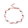 Bracelet de cheville à la mode Colorful Zircon Wave S Forme Bracelet de Cheville Élégant Accessoires Bijoux pour Femmes