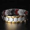 Bracelet de thérapie magnétique détachable simple hexagone en acier inoxydable pour hommes