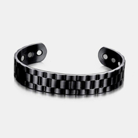Bracelet de thérapie magnétique réglable à ouverture élégante en alliage unisexe 1 pc