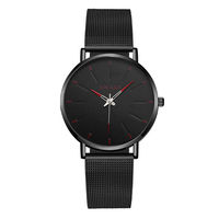 Bracelet en acier à mailles de mode avec cadran simple de style causal Montre à quartz pour hommes