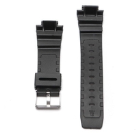 Bracelet en caoutchouc de silicone noir de rechange de 25mm Bande + outil pour le choc de CASIO G