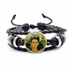 Bracelet en cuir ajustable pour hommes,  femmes,  multicouche,  tissé à la main,  portant un bracelet de fleurs