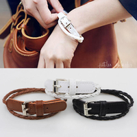 Bracelet en cuir bohème double couche pour femmes avec bracelet à la mode à boutons