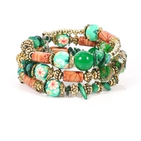Bracelet en perles de Bohême avec plusieurs couches de style rétro pour les femmes