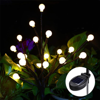 Branche darbre à billes rondes alimenté à lénergie solaire LED chaîne imperméable lumière de vacances pour déc