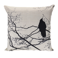 Branche oiseau jeter taie doreiller housse de coussin lin oreiller protecteur 45 * 45 cm décor à la maison pour cha