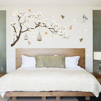 Branche darbre de fleur blanche Sticker mural Stickers fleurs de cerisier Décorations murales