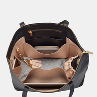 Brenice femmes PU porte-clés en cuir multi-poches grande capacité sac pour ordinateur portable porte-documents sac à mai