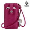 Brenice Women RFID Sac à cartes Sac à bandoulière solide Sacoche pour téléphone Porte-cartes