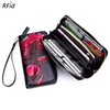Brenice Femme RFID Bloquant Bohème Floral Pochette 8 cartes Slots Porte-monnaie Portefeuille Long