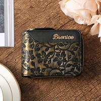 BreniceWomenEmossedFloral16RFID Porte-cartes Rétro Porte-monnaie