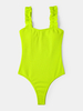 Bretelles à volants de couleur unie pour femmes One Maillots de bain Hawaii Beach