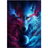 Bricolage 5D diamant peinture Animal loup diamant broderie point de croix plein rond perceuse cadeau de noël décoration
